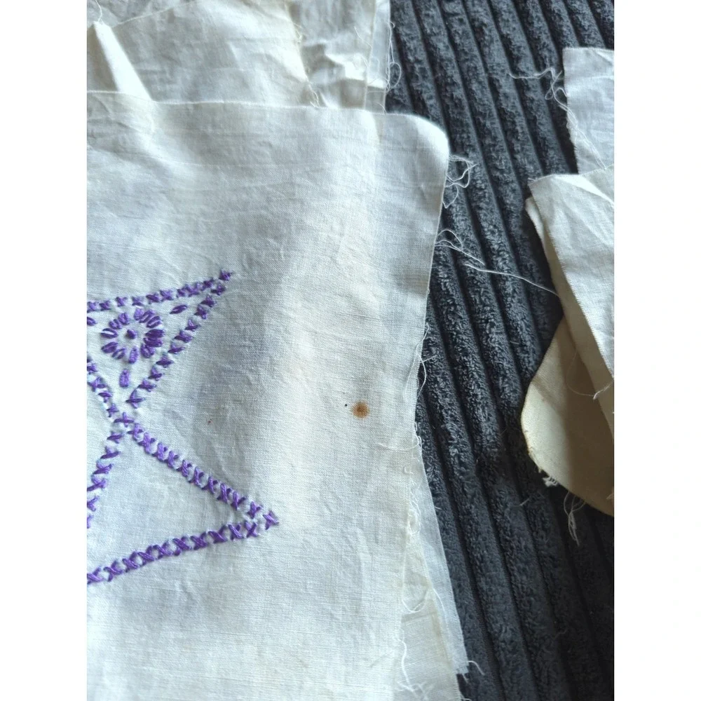 18  Vintage Purple Stars Cross Stitch Quilt 11